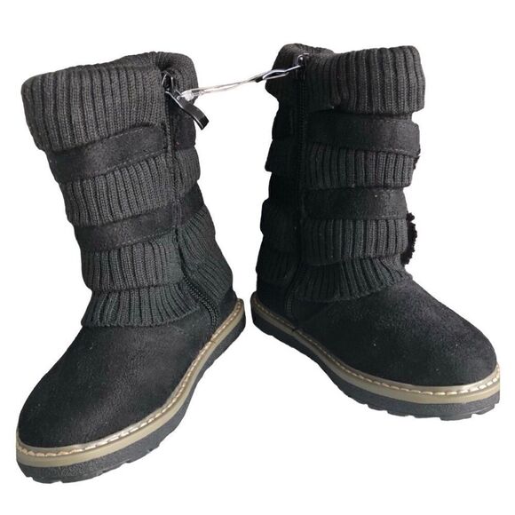 KIDS GIRL’S Toddlers “Link brand” Black Pom Poms Leggings Details. - Picture 3 of 4